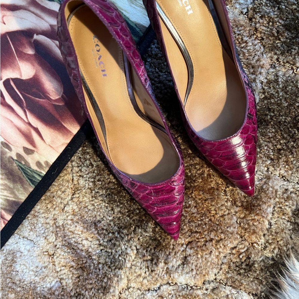 Coach Women's Croc Embossed Heels, Sz. 8